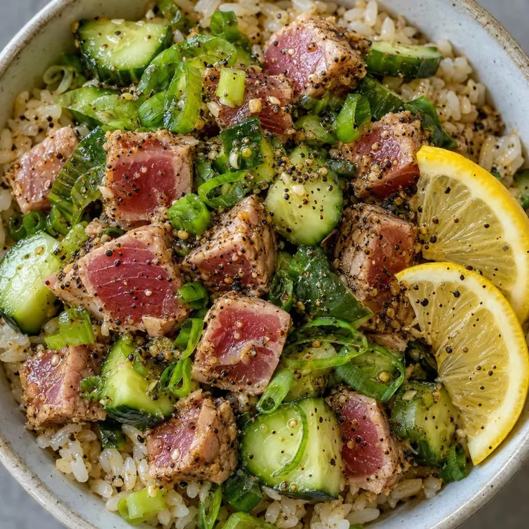 Lemon Pepper Tuna Rice Bowl