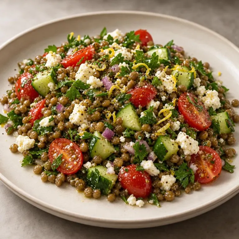 Lemony Lentil Feta Salad