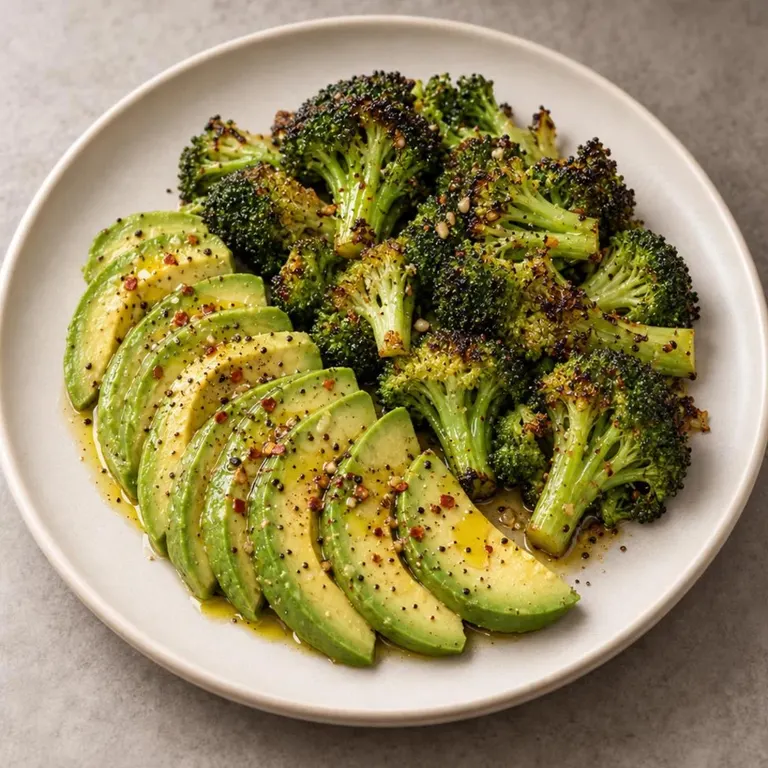 Avocado broccoli plate