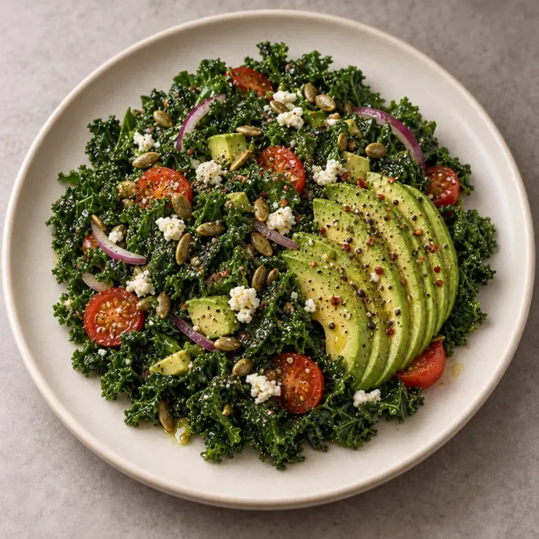 Avocado kale plate