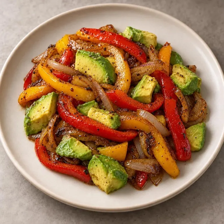 Avocado peppers plate