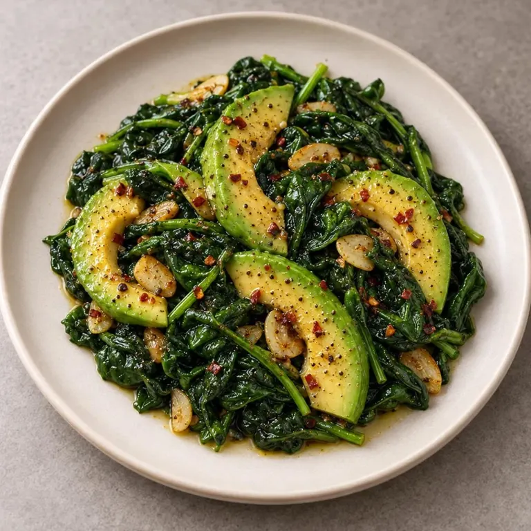 Avocado spinach plate