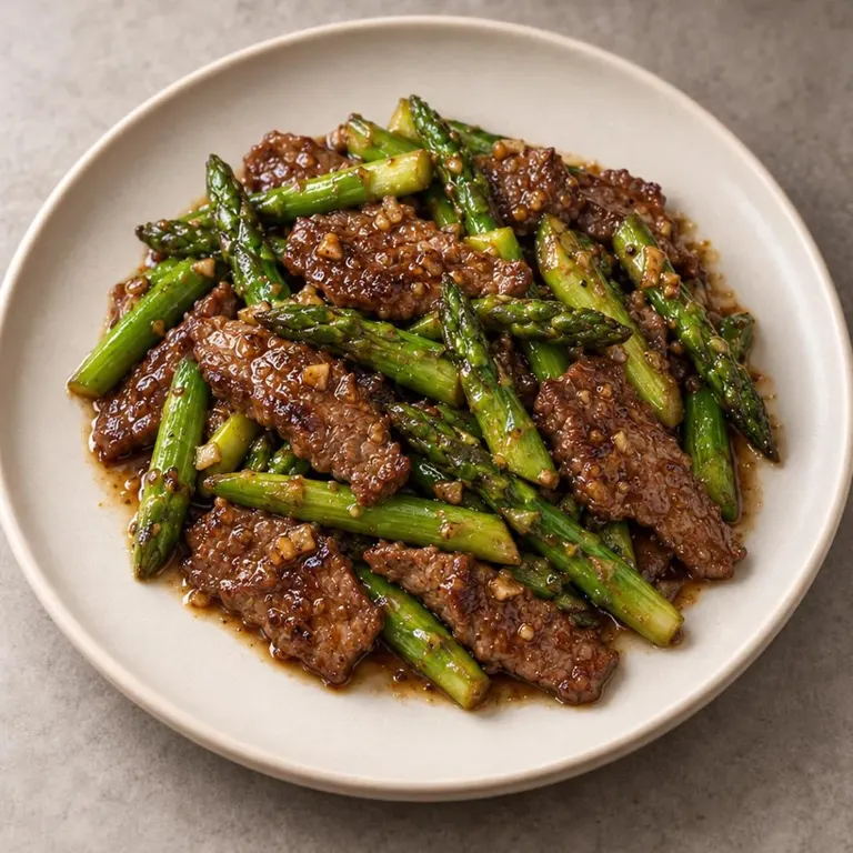Beef asparagus plate