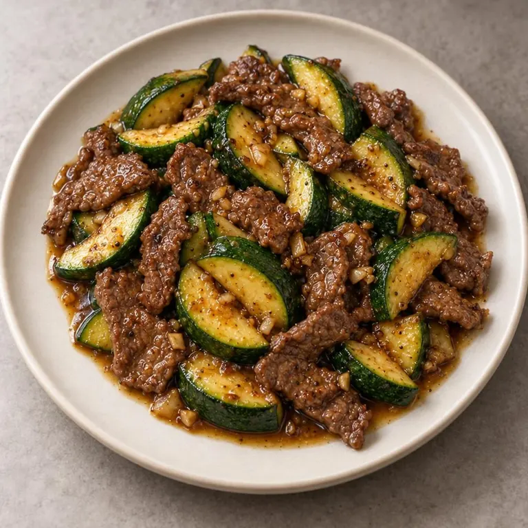 Beef zucchini plate
