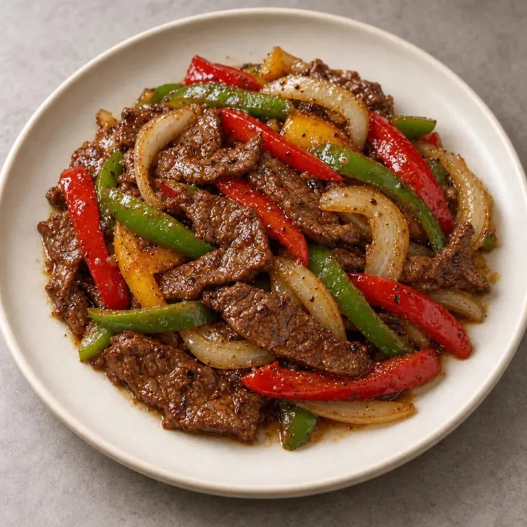 Beef peppers plate