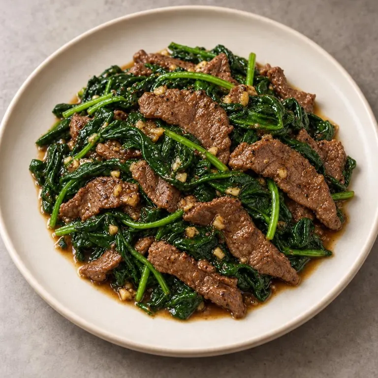 Beef spinach plate