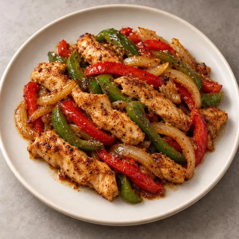 Chicken peppers plate