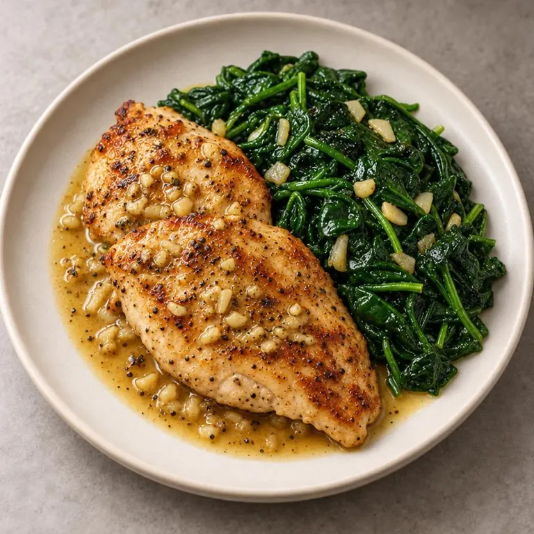 Chicken spinach plate