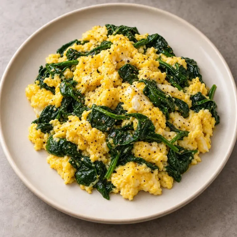 Eggs spinach plate