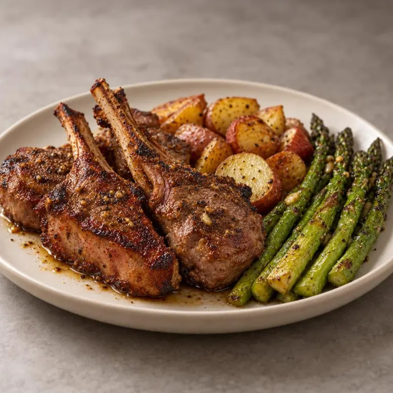 Lamb asparagus plate