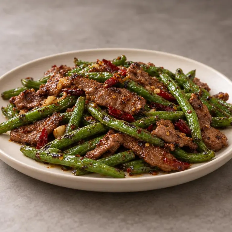 Lamb green beans plate