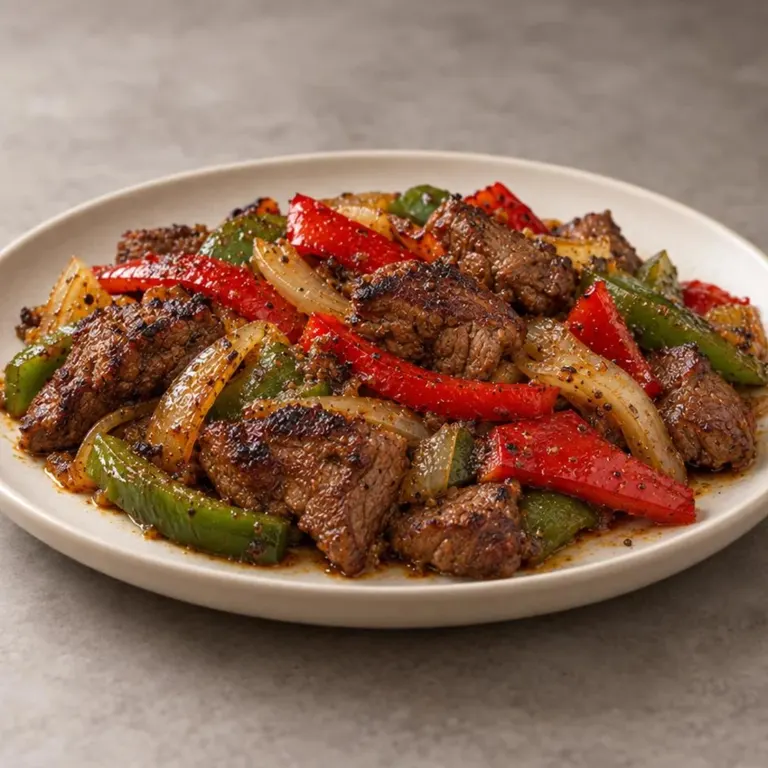 Lamb peppers plate