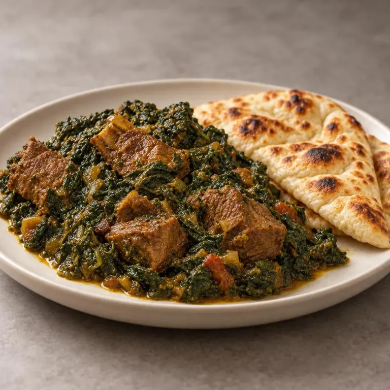 Lamb spinach plate