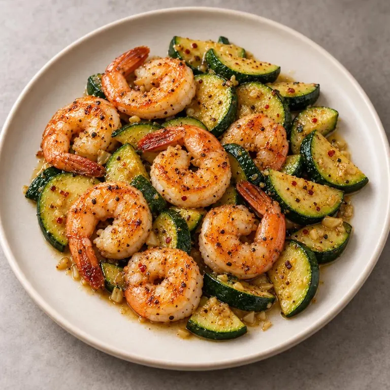 Shrimp zucchini plate