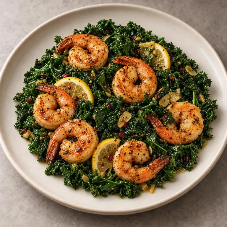 Shrimp kale plate