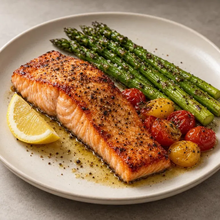 Salmon asparagus plate