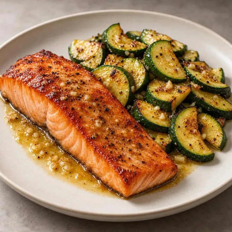 Salmon zucchini plate