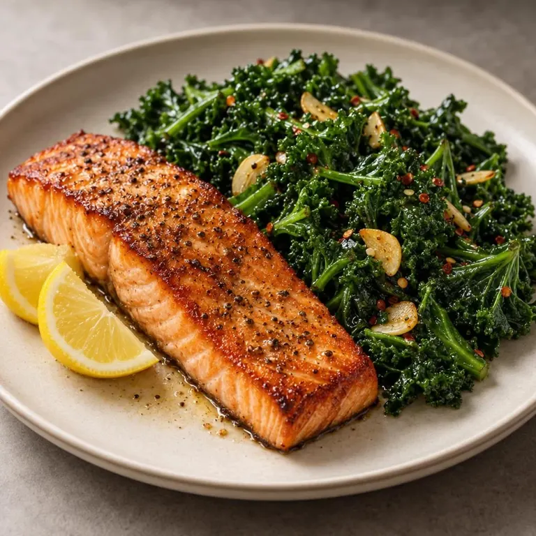 Salmon kale plate