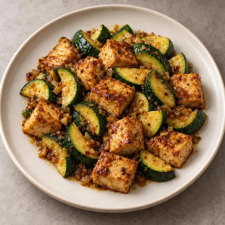 Tofu zucchini plate