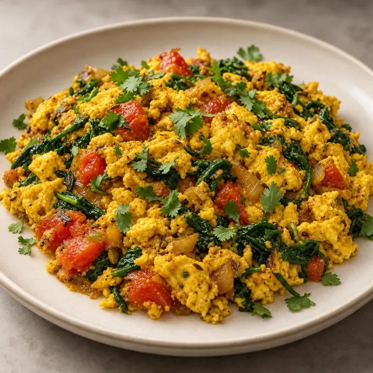 Masala Egg Scramble with Spinach