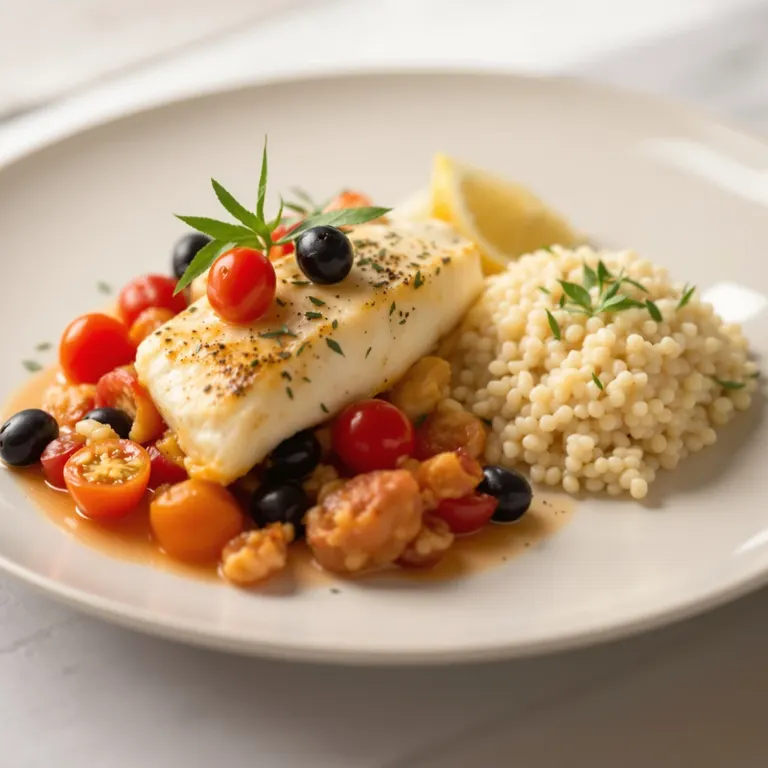Mediterranean fish packets with couscous
