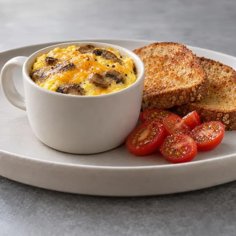 Microwave Cheesy Mushroom Egg Mug