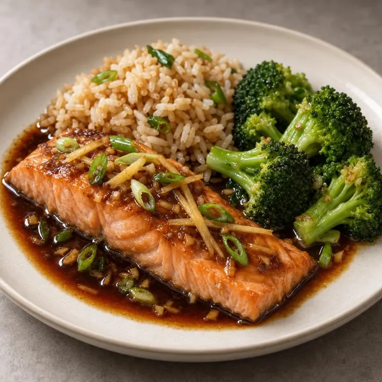 Microwave Ginger Salmon & Rice