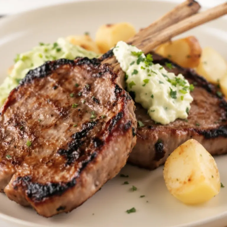 Sat: Lamb chops & mint yogurt