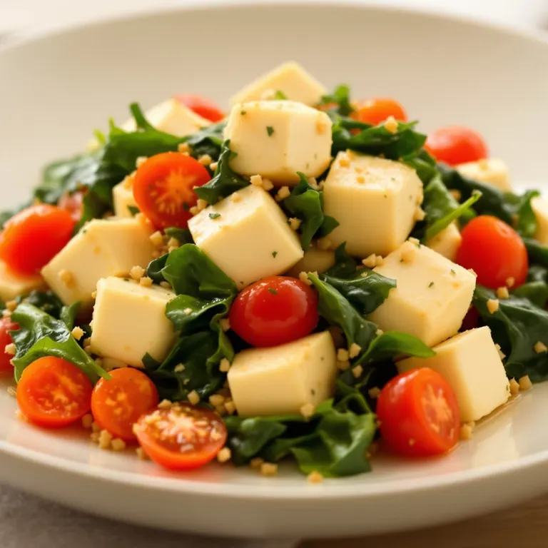 Microwave cherry tomato tofu
