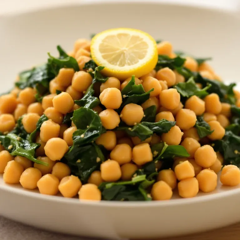 Microwave cumin chickpeas & spinach