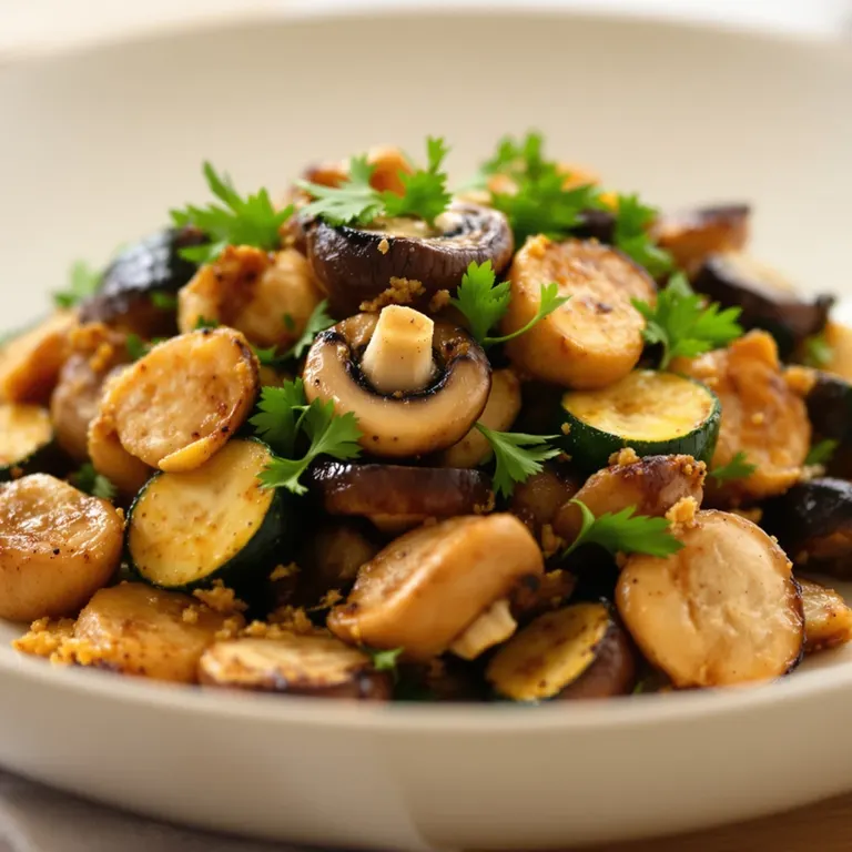 Cumin mushroom & zucchini roast