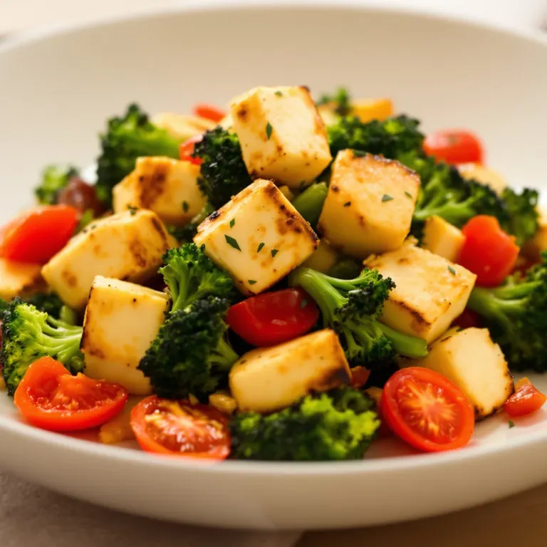 Halloumi, broccoli & cherry tomatoes