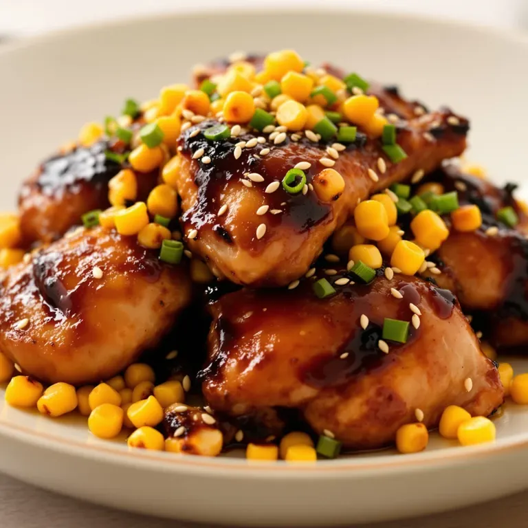 Sticky honey chicken & corn