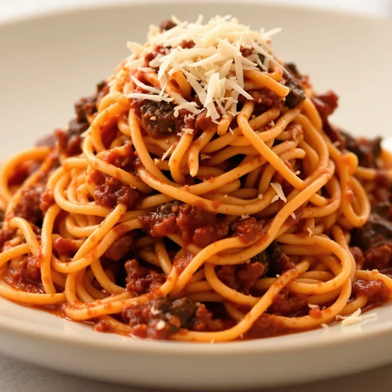 Beef ragu over pasta