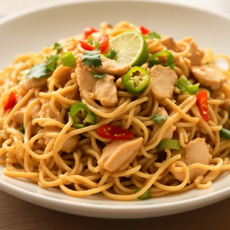 Chicken peanut satay noodles