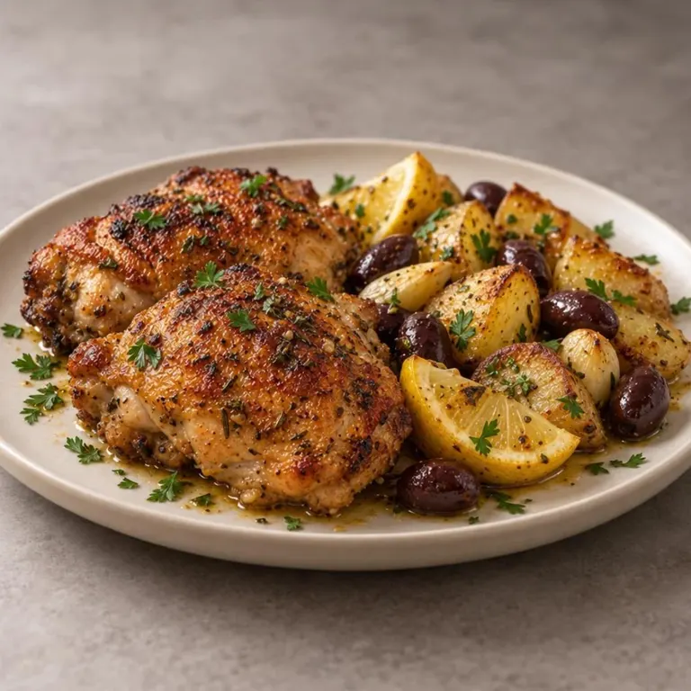 Olive & lemon roast chicken