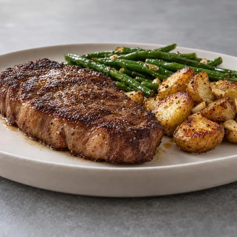 Pan-Seared Steak with Garlic Potatoes