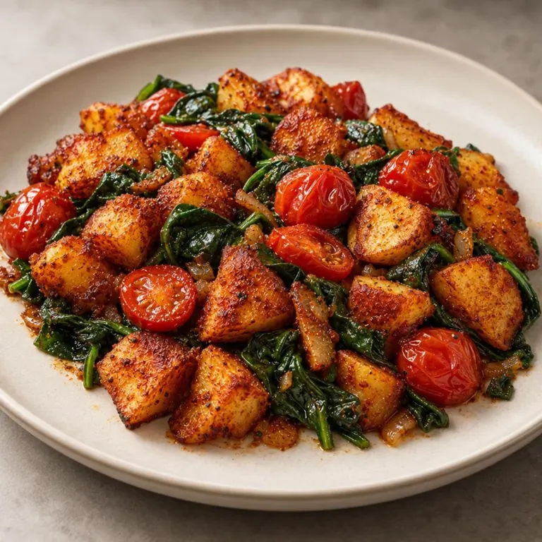 Paprika Breakfast Potatoes with Spinach