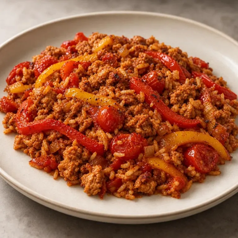 Paprika Turkey & Pepper Rice Skillet