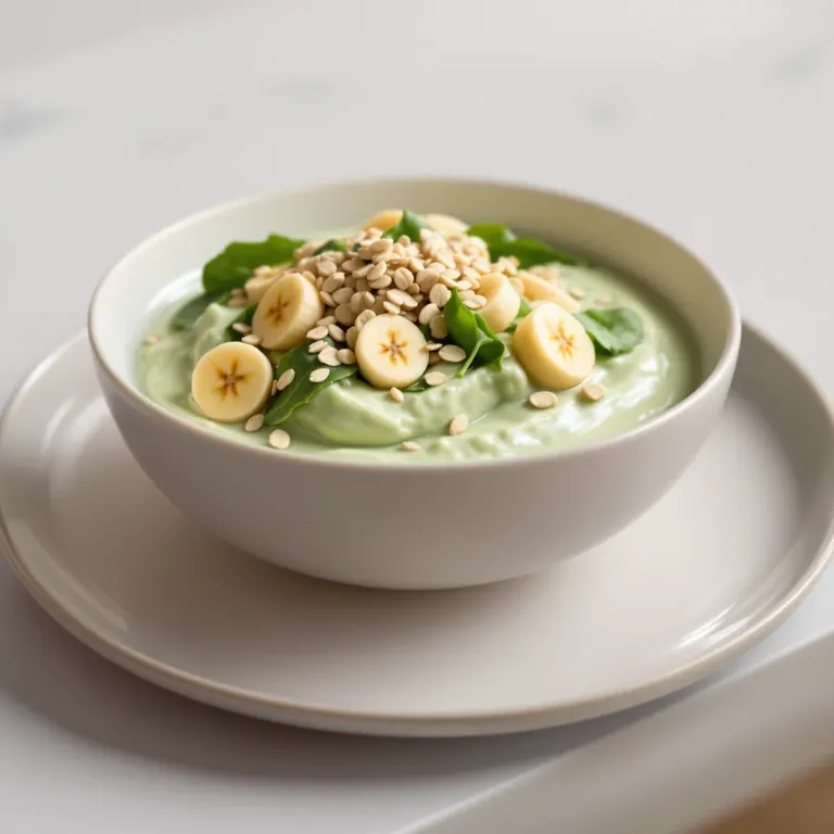 Peanut banana spinach yogurt