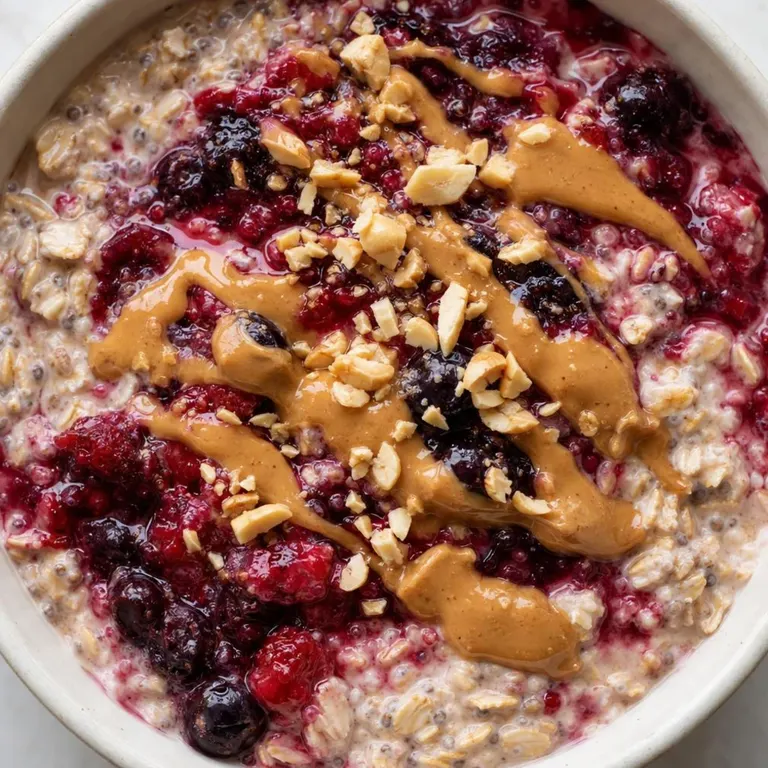 Peanut Butter & Jelly Overnight Oats
