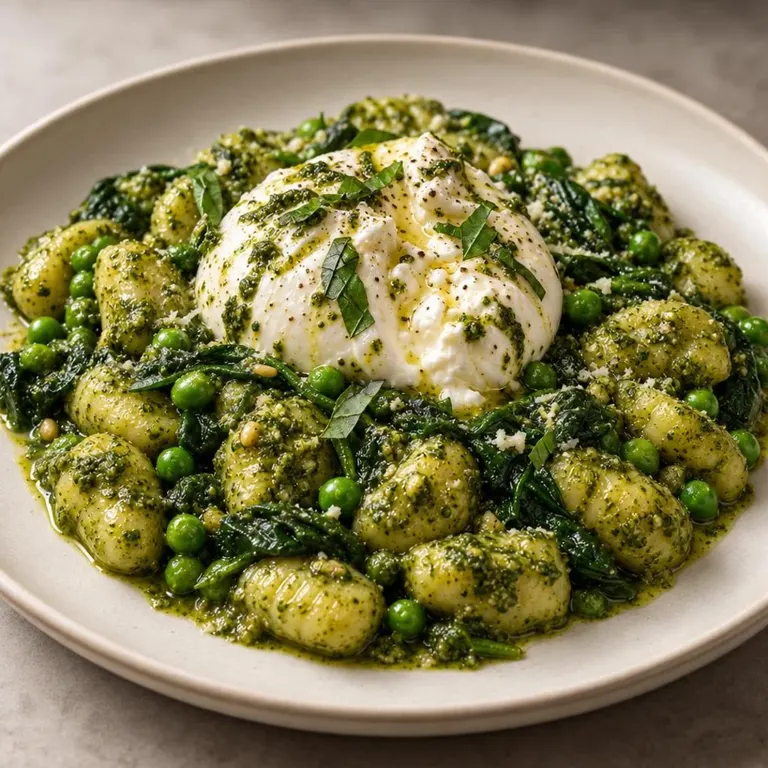 Pesto Gnocchi with Burrata