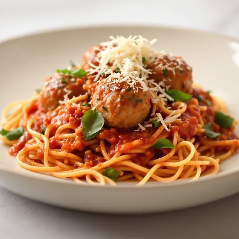 Pork meatball pasta