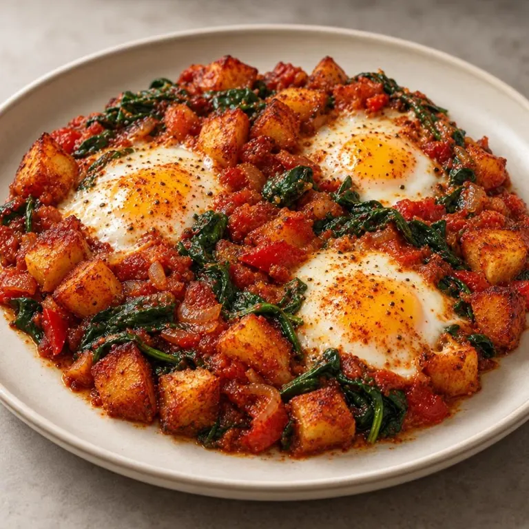 Potato & Spinach Egg Skillet