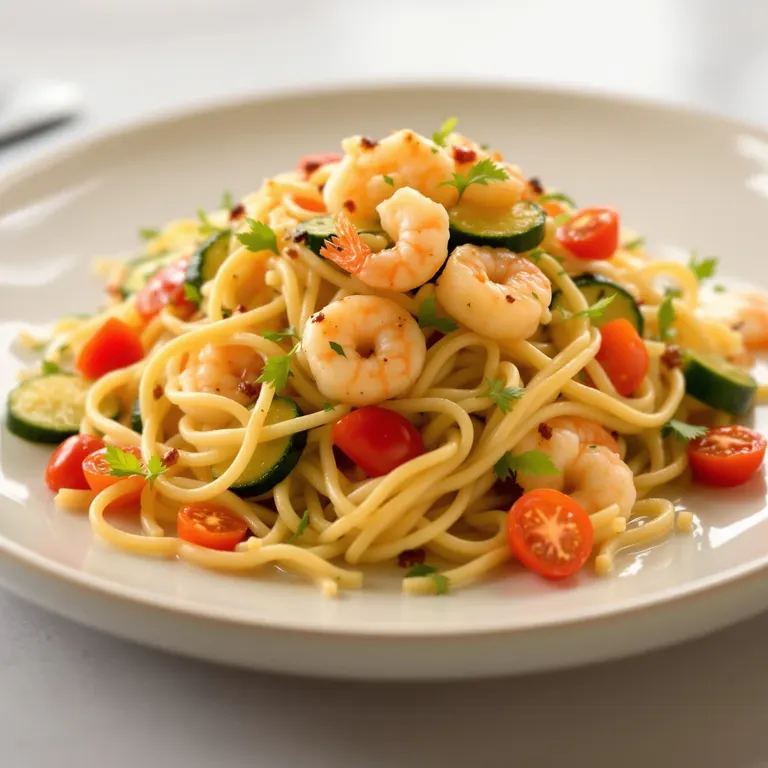 Garlic shrimp pasta