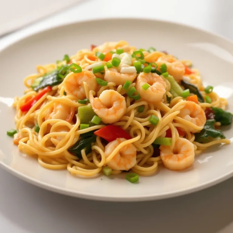 Garlic shrimp noodles