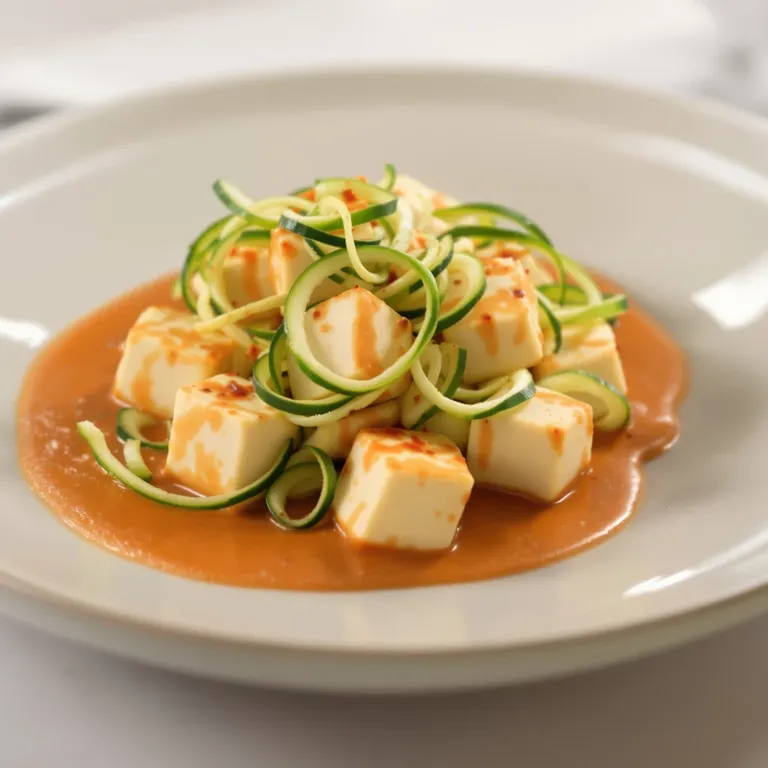 Red pepper tahini tofu
