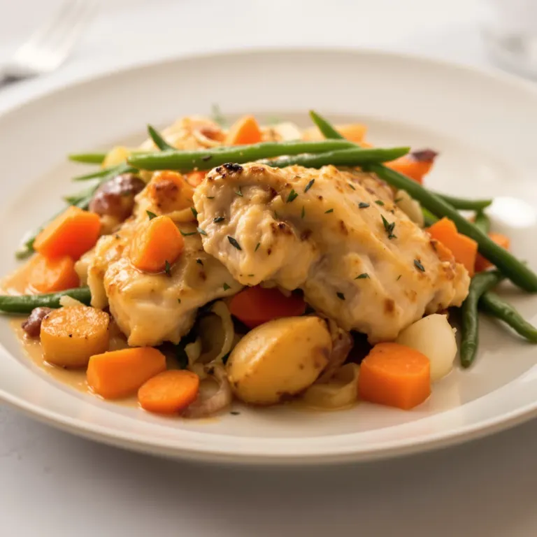 Roast chicken with root vegetables
