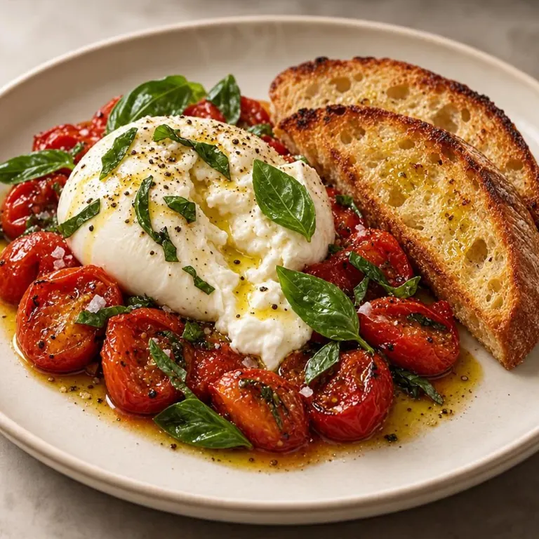 Thu: Roast tomatoes, burrata & toast
