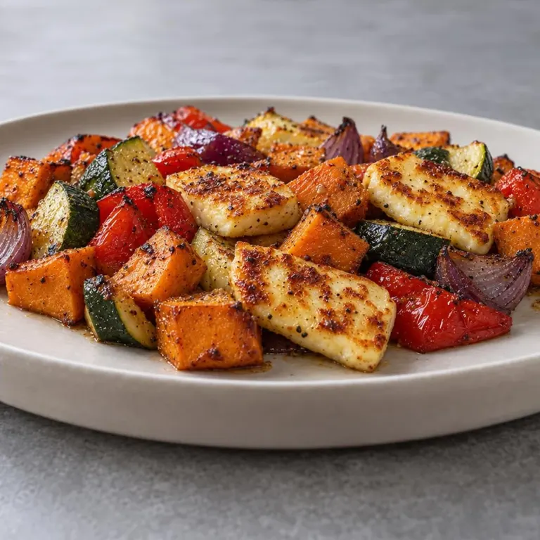 Roasted Veg & Halloumi Traybake